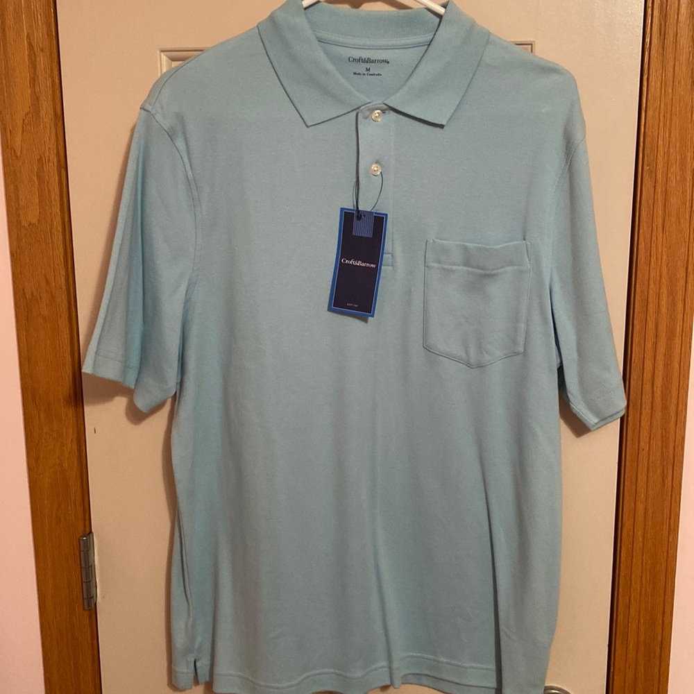 NWT Croft&Barrow Turquoise Polo